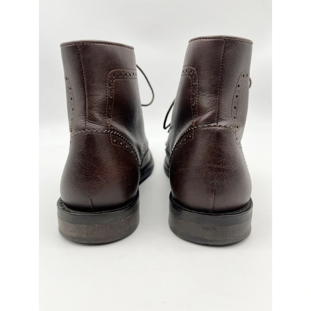WVS Vegan Leather Lace Up Brown Boot. Size 42